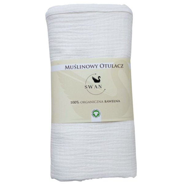 Otulacz muślinowy DELIKATNA BIEL 100x100cm