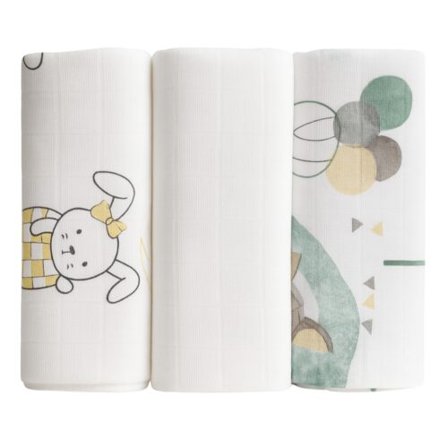 Pieluchy tetrowe, Tetra 80x60 3 szt. – biała, królik, myszka