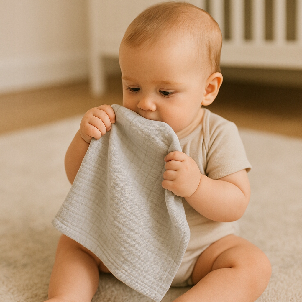 Baby Shower Box prezentowy: 2 xPieluszki, Przytulak- szary - obrazek 5