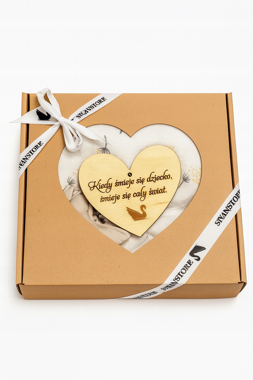 Box prezentowy: Kocyk Polar Biały dmuchawiec 2x Pieluszki, Przytulak gwiazdka - obrazek 3