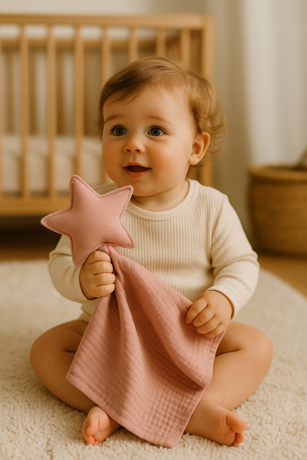 Baby Shower Box prezentowy: 2 xPieluszki, Przytulak- różowy - obrazek 3