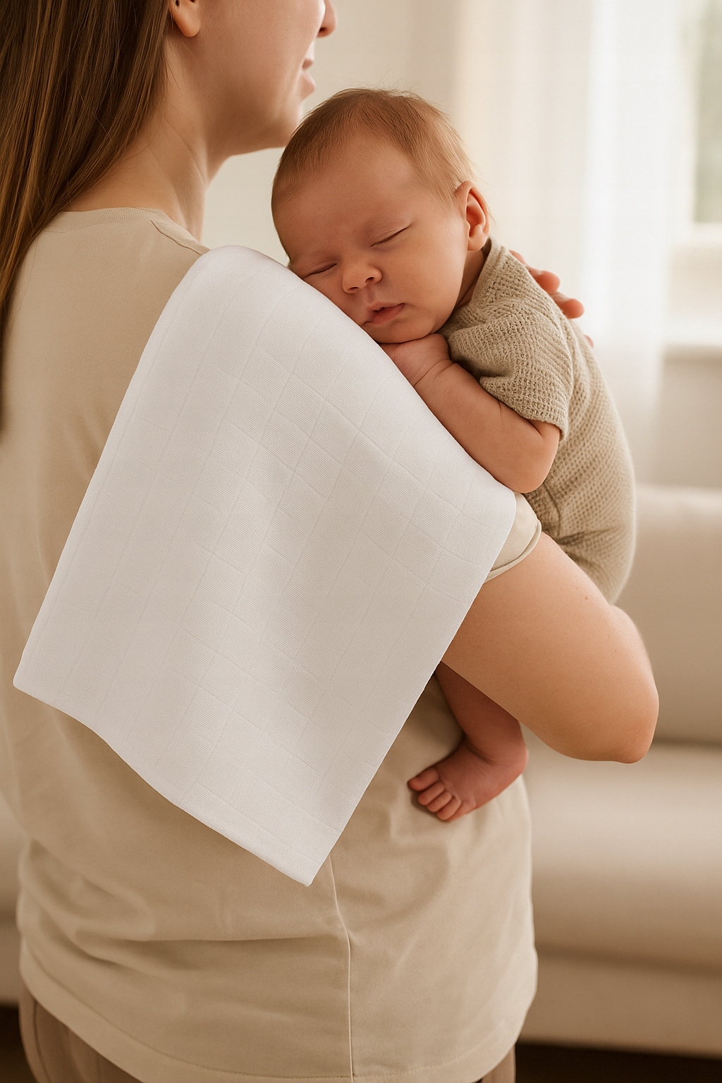 Box prezentowy mały: 2x Pielucha Tetra 60x80, Zawieszka biały dmuchawiec - obrazek 5