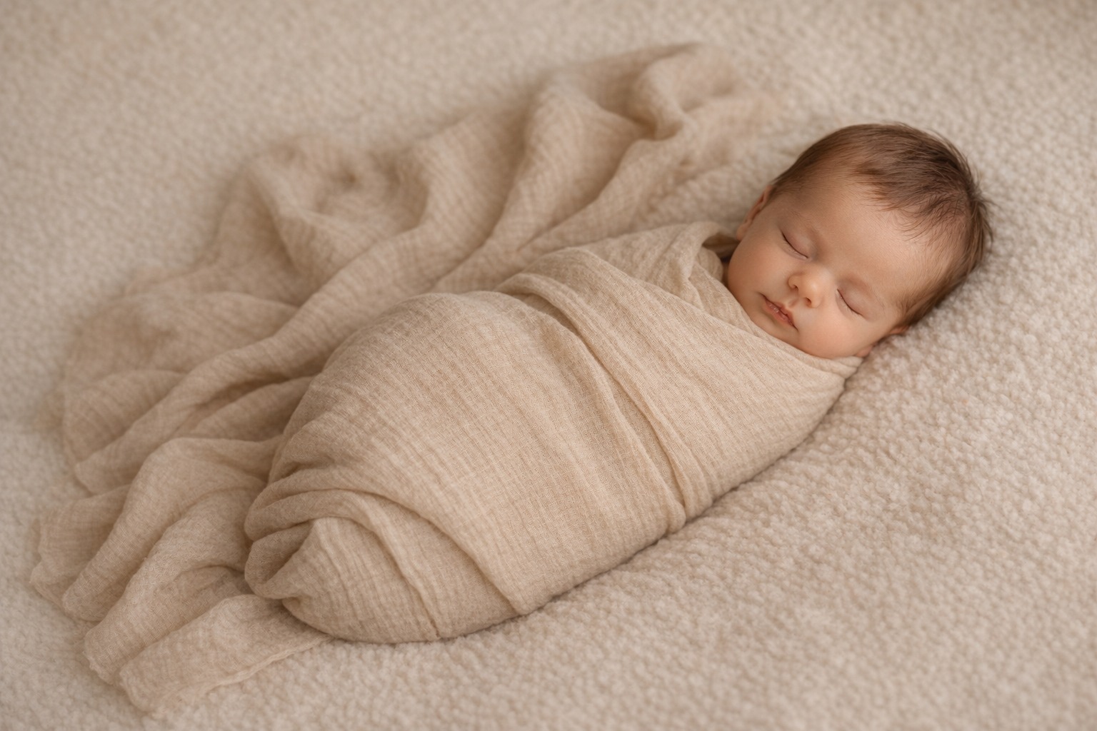 Box prezentowy: Otulacz Muślinowy,2×Pieluszki, Przytulak-beżowy - obrazek 7